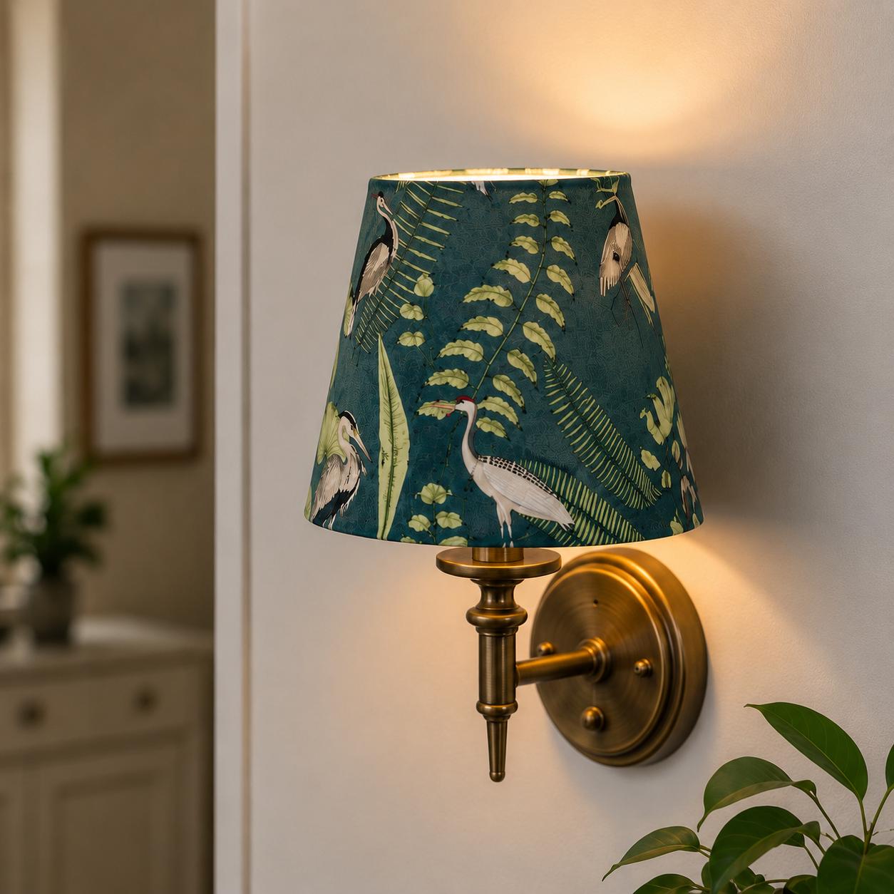 Flamingo Lampshade - Blue & Green 17cm Table and Wall Light Shade