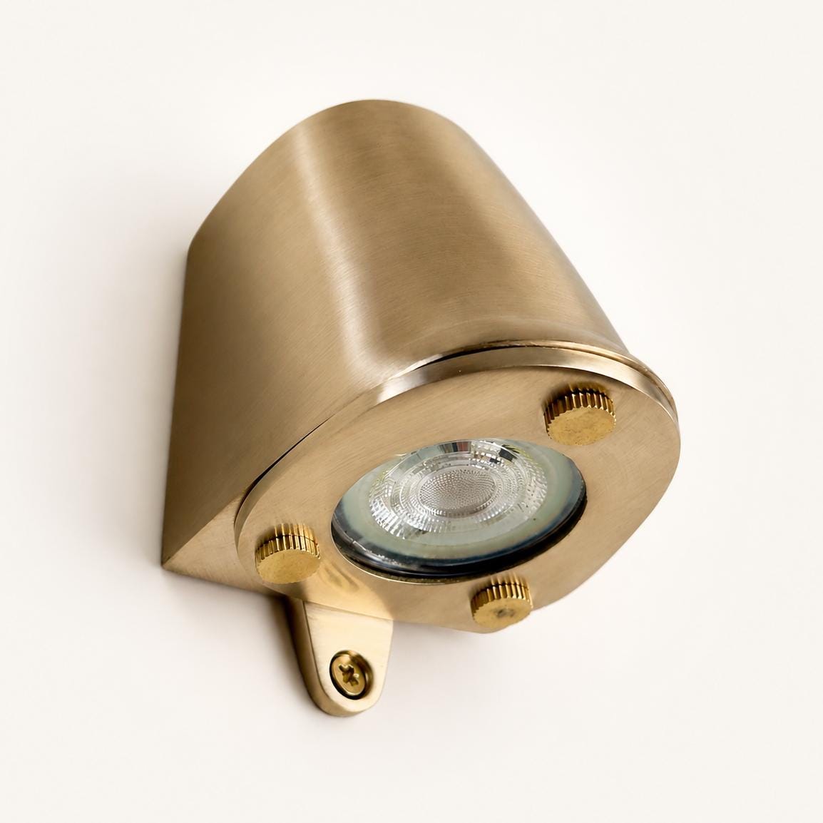 Holt Solid Raw Brass Outdoor Wall Light - IP54