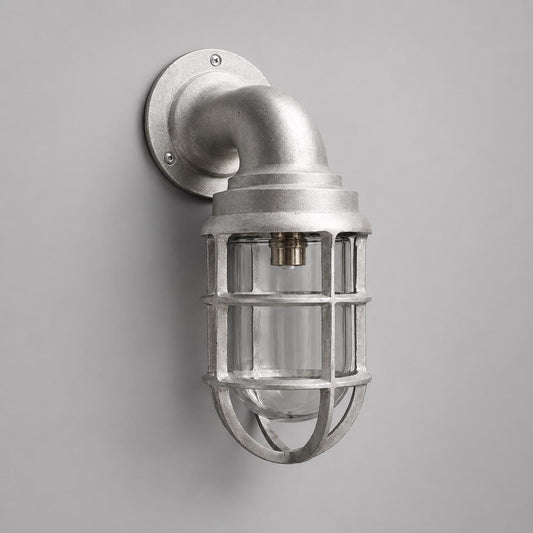 Beachamwell Raw Cast Swan Neck Wall Light - IP65