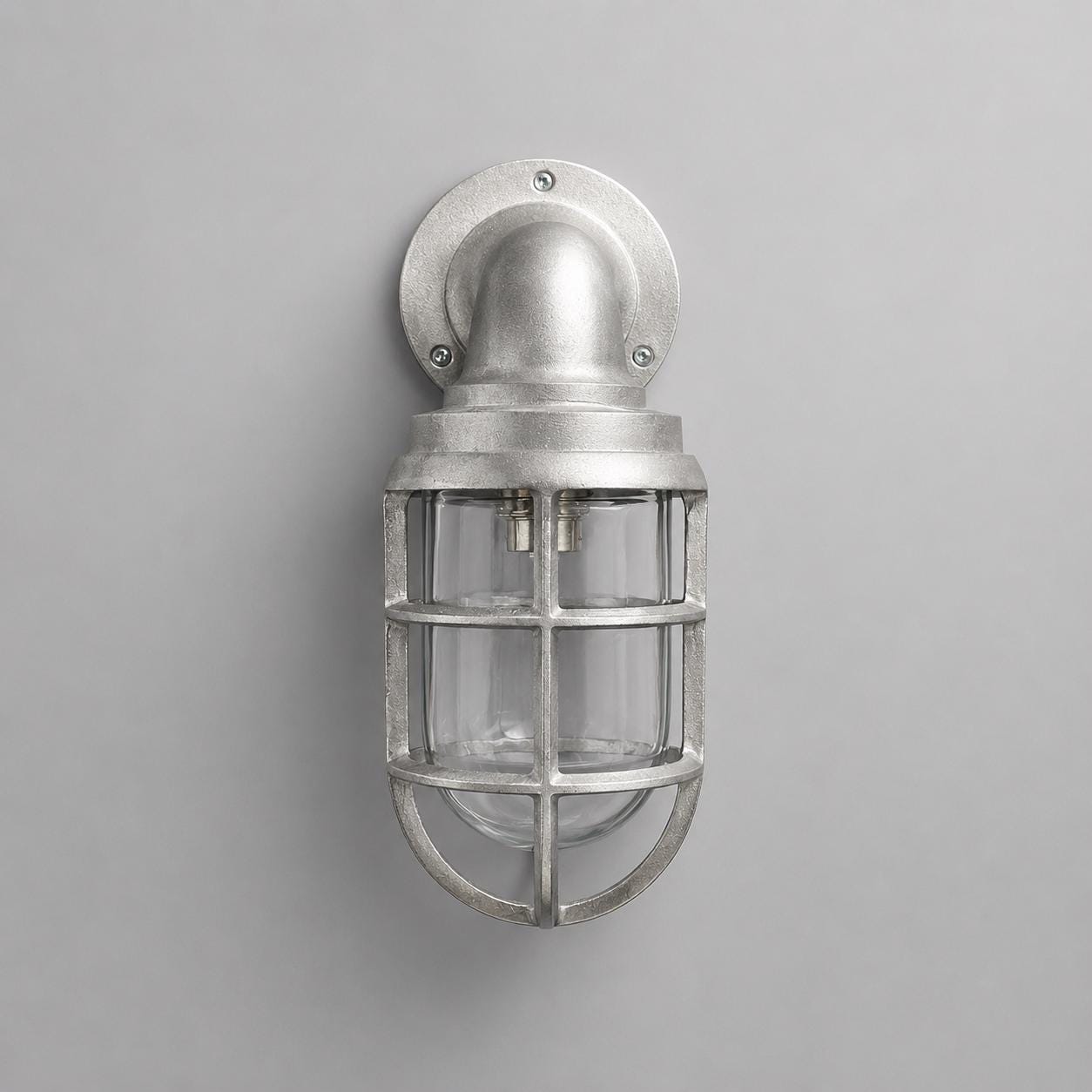 Beachamwell Raw Cast Swan Neck Wall Light - IP65
