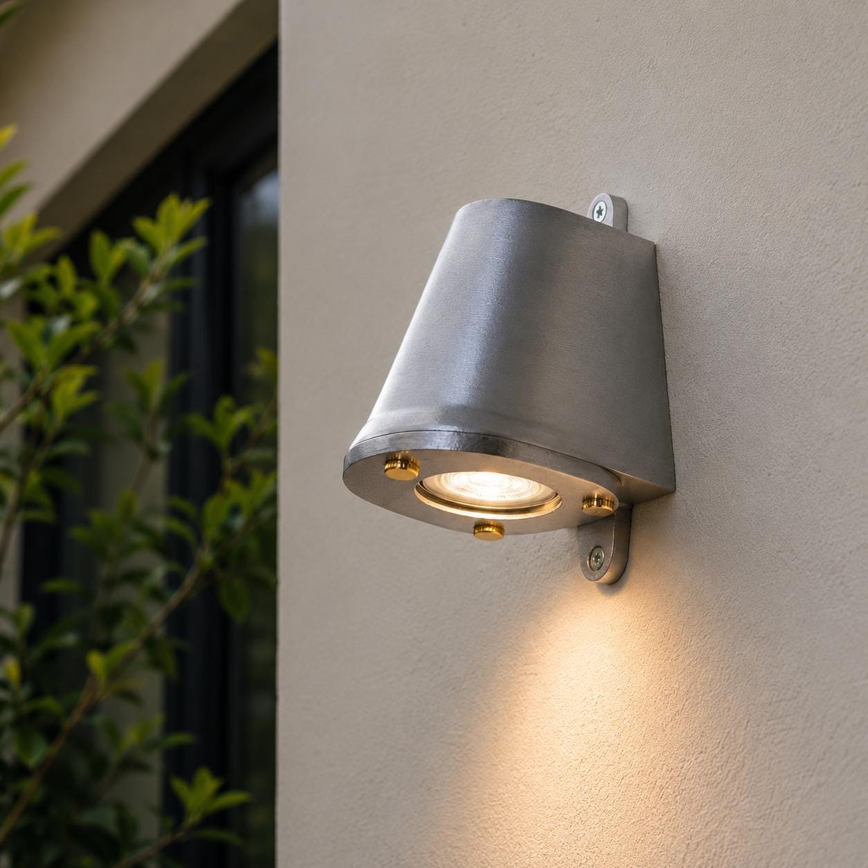 Holt Sandblasted Aluminium Mast Down Outdoor Wall Light - IP54