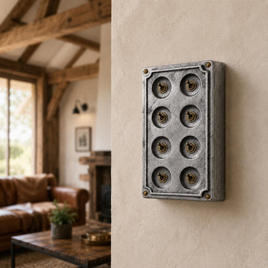8 Gang 2 Way Solid Cast Metal Conduit Light Switch Industrial
