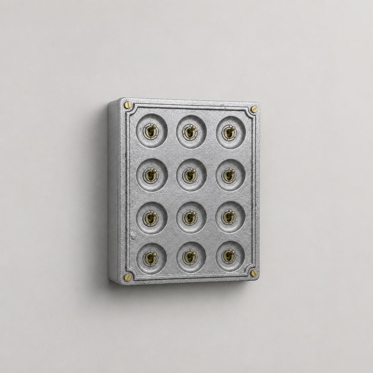 12 Gang 2 Way Solid Cast Metal Conduit Toggle Light Switch