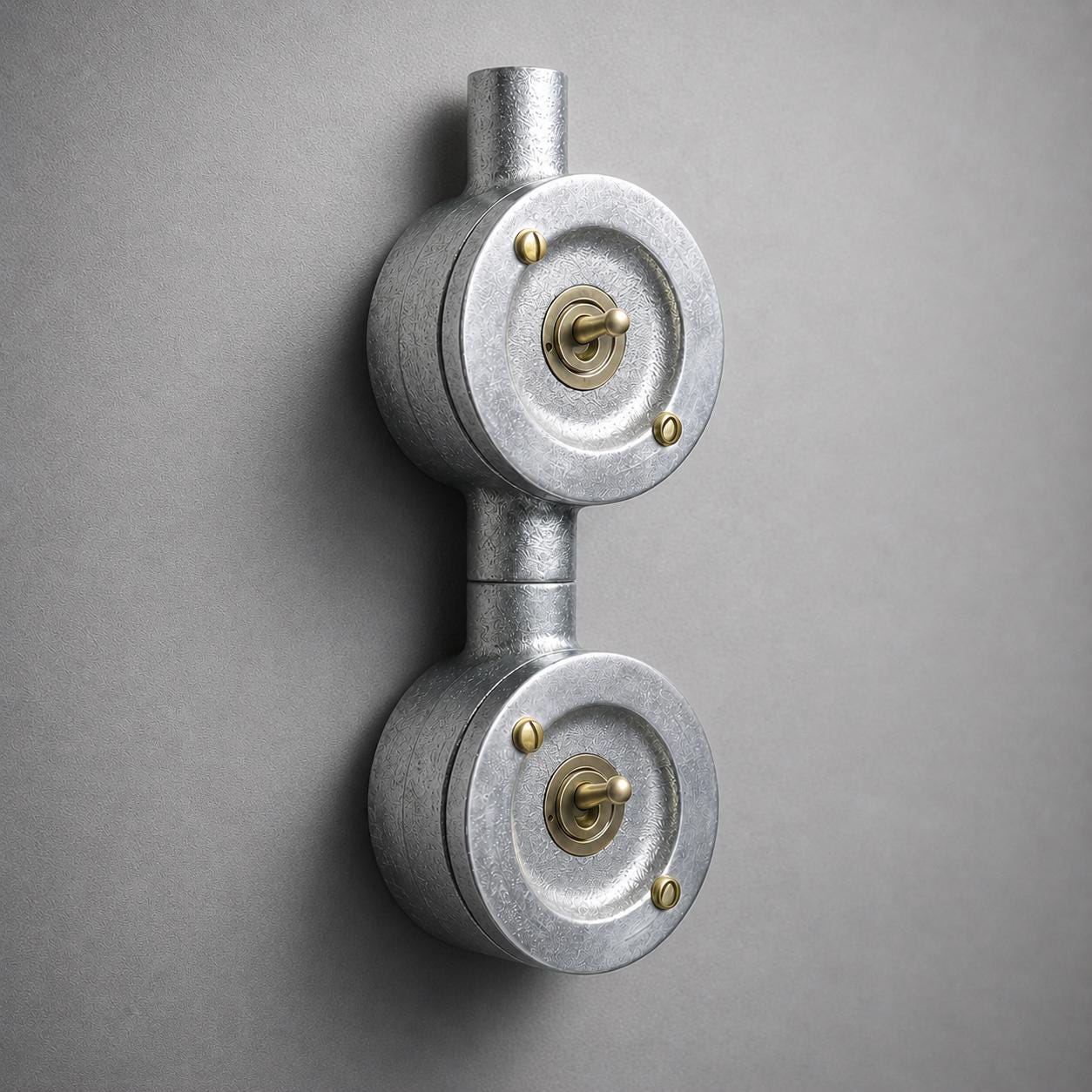 Double Gang Solid Cast Conduit Light Switch | 2 Way Industrial Vintage Style