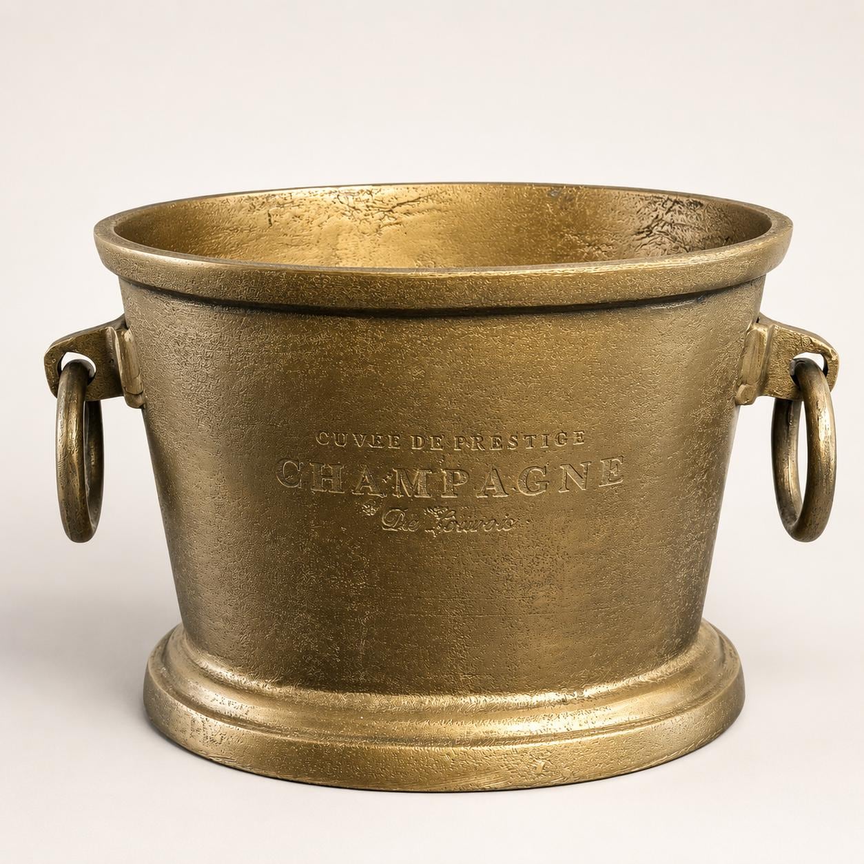 Antique Brass Solid Cast Engraved Champagne Ice Bucket Cooler
