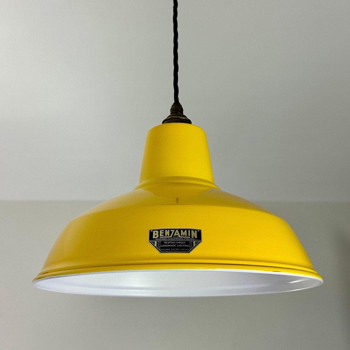 Filby ~ Summer Yellow RLM Reflector Lampshade Pendant Set Light ~ 12.5 Inch