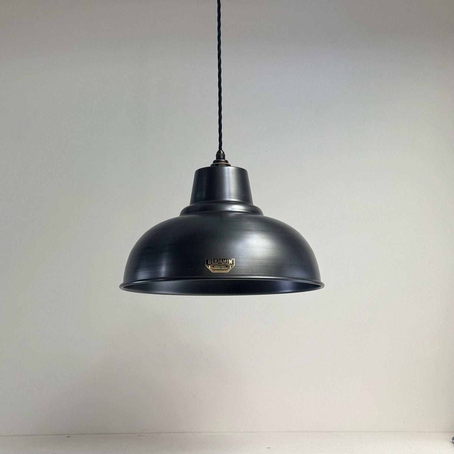 Salthouse XL Pewter Grey Industrial factory shade light ceiling dining pendant - 14.5 Inch