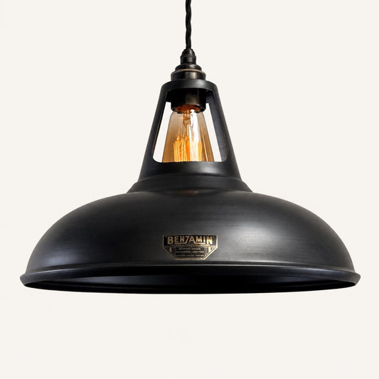 Cawston XL Pewter Grey Coolicon Lampshade Pendant Light - 14 Inch *Factory Second*