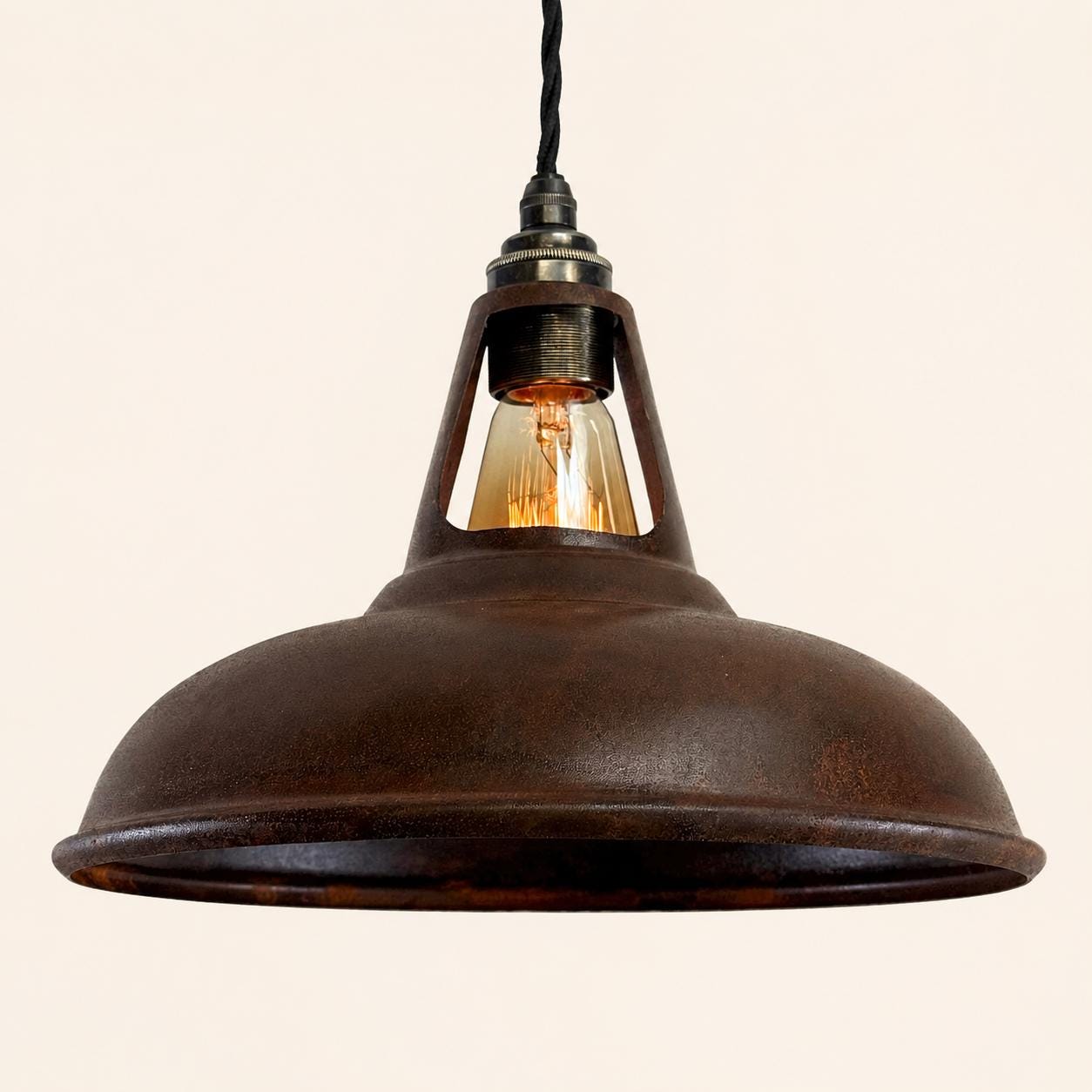 Cawston Rusted Steel Coolicon Lampshade Pendant Light - 11 Inch