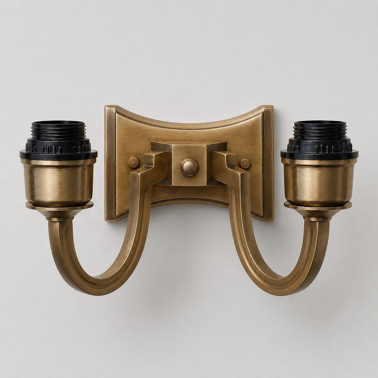 Double Antique Brass Wall Sconce Light | Twin Wall Lamp