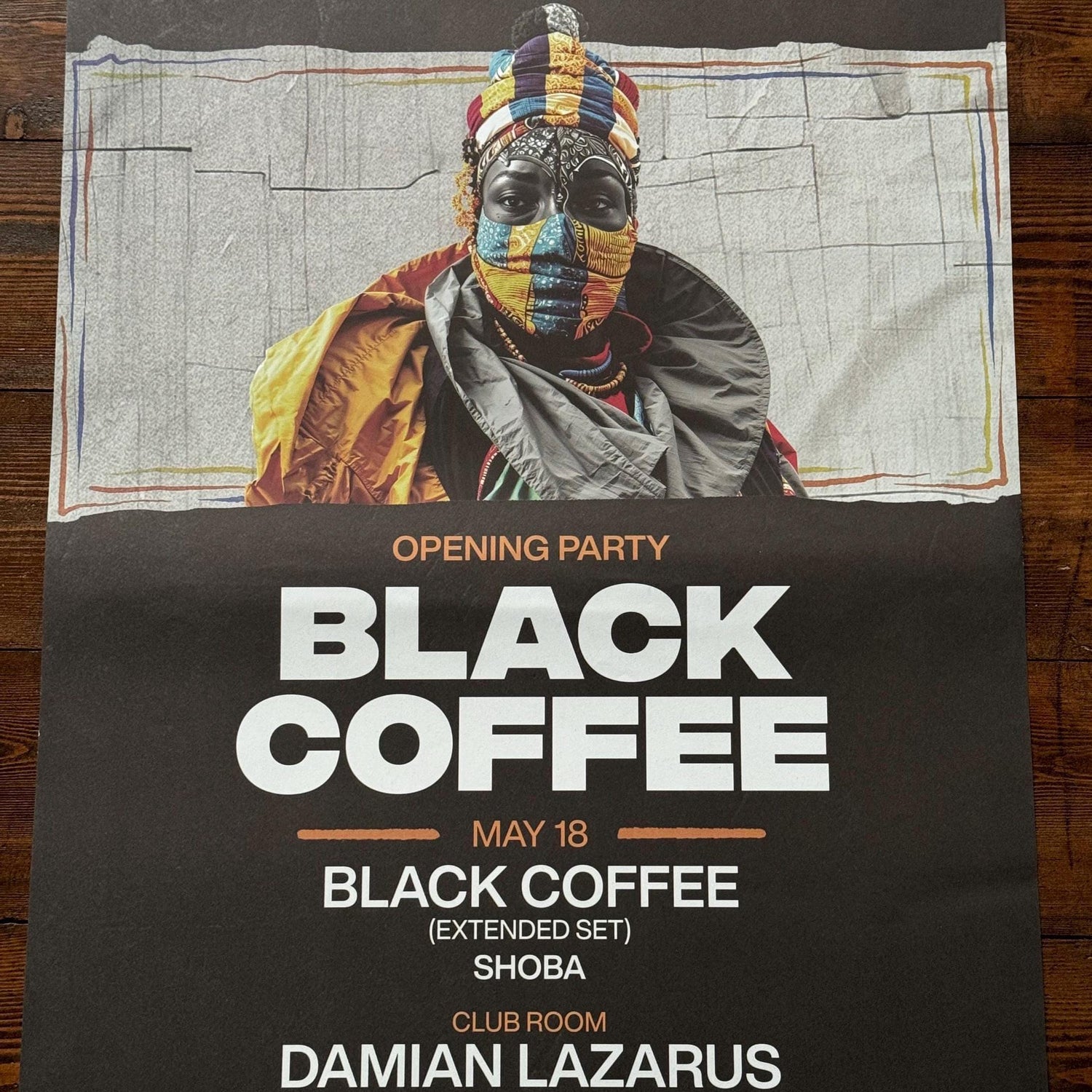 Black Coffee ~ Genuine Ibiza Framed Dj Artwork | Hi Ibiza | A3 Luxury Black Frame