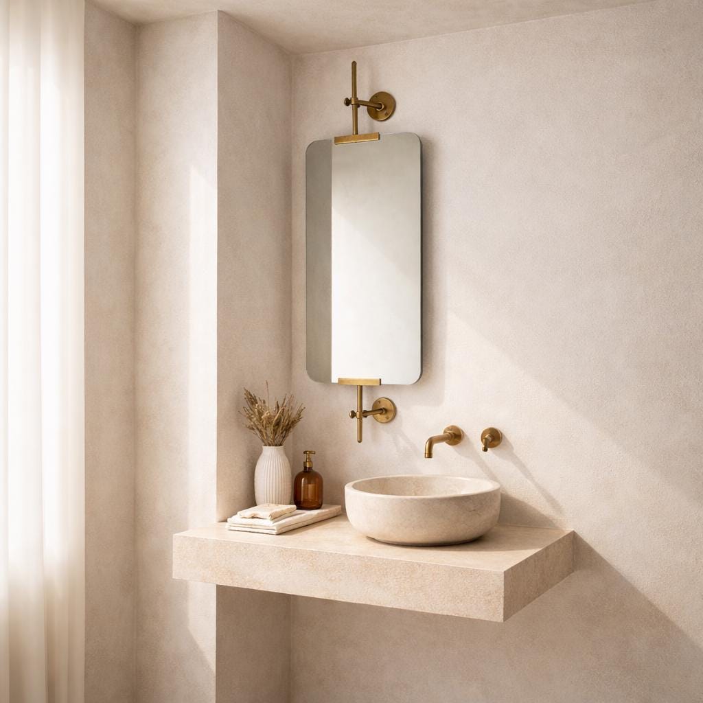 Antique Brass Swivel Portrait Wall Mounted Bathroom | Dressing Room Mirror