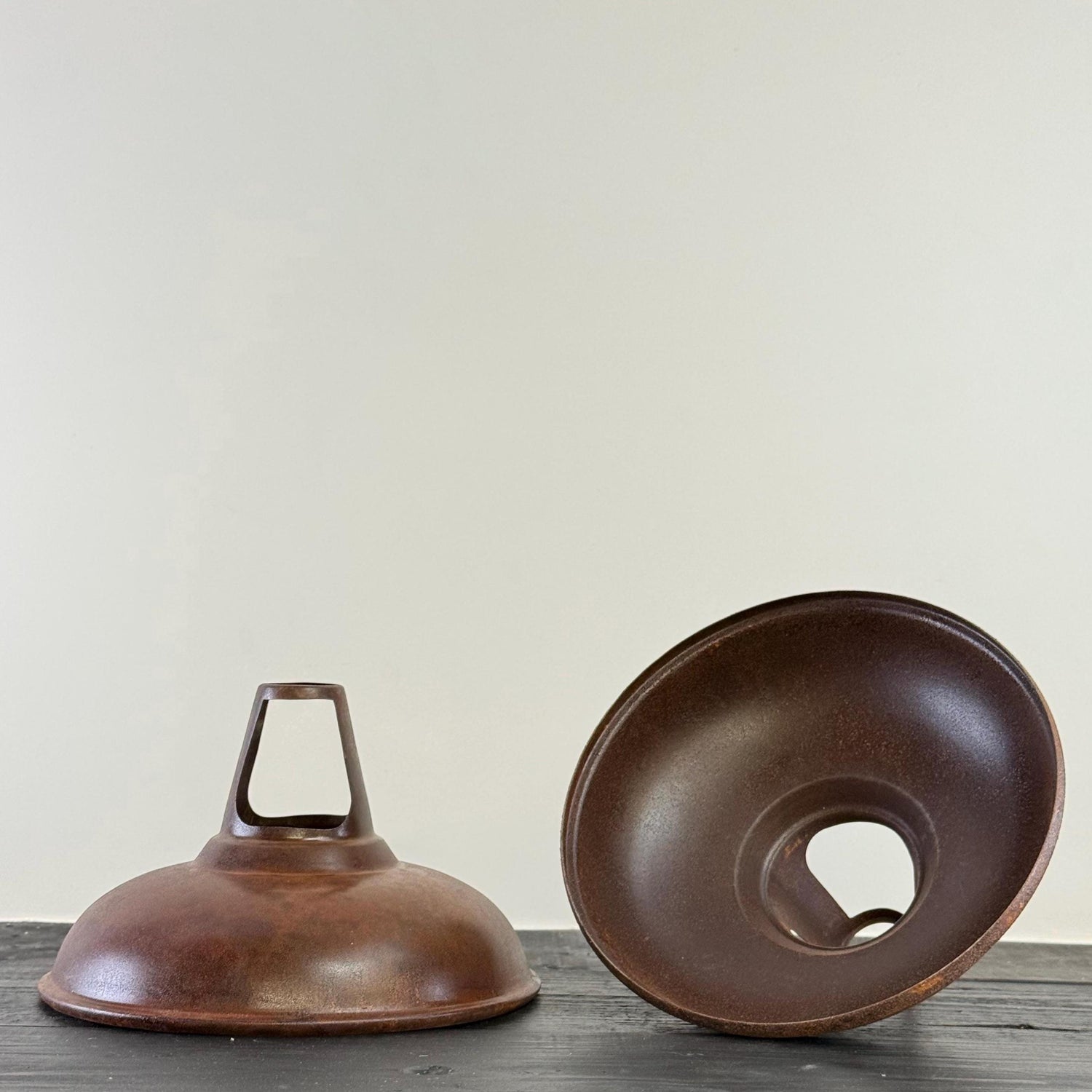 Cawston - Rusted Solid Steel Slotted Lampshade Pendant Set Light - 11 Inch