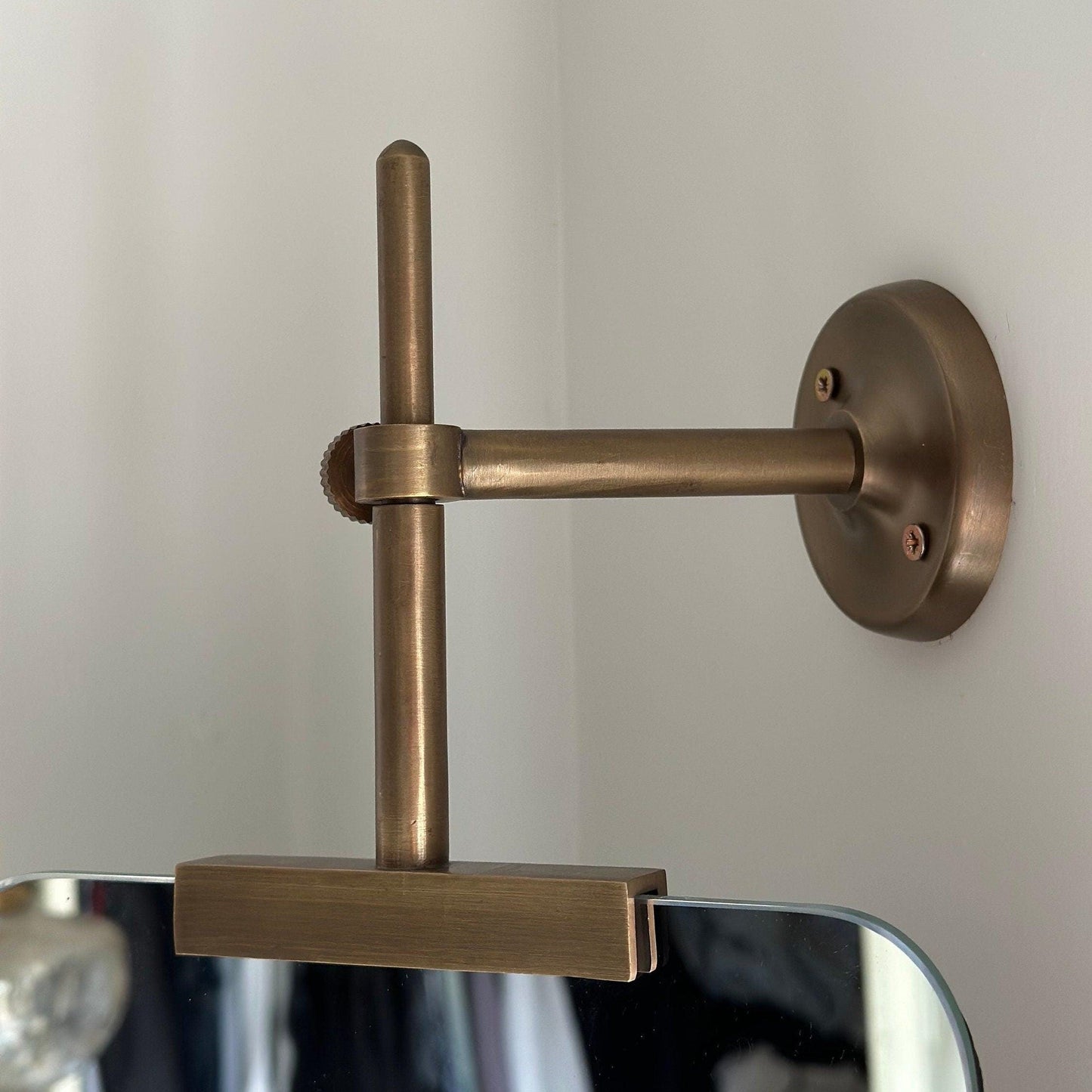 Maxlume ~ Handmade Swivel Wall Glass Mirror & Antique Brass