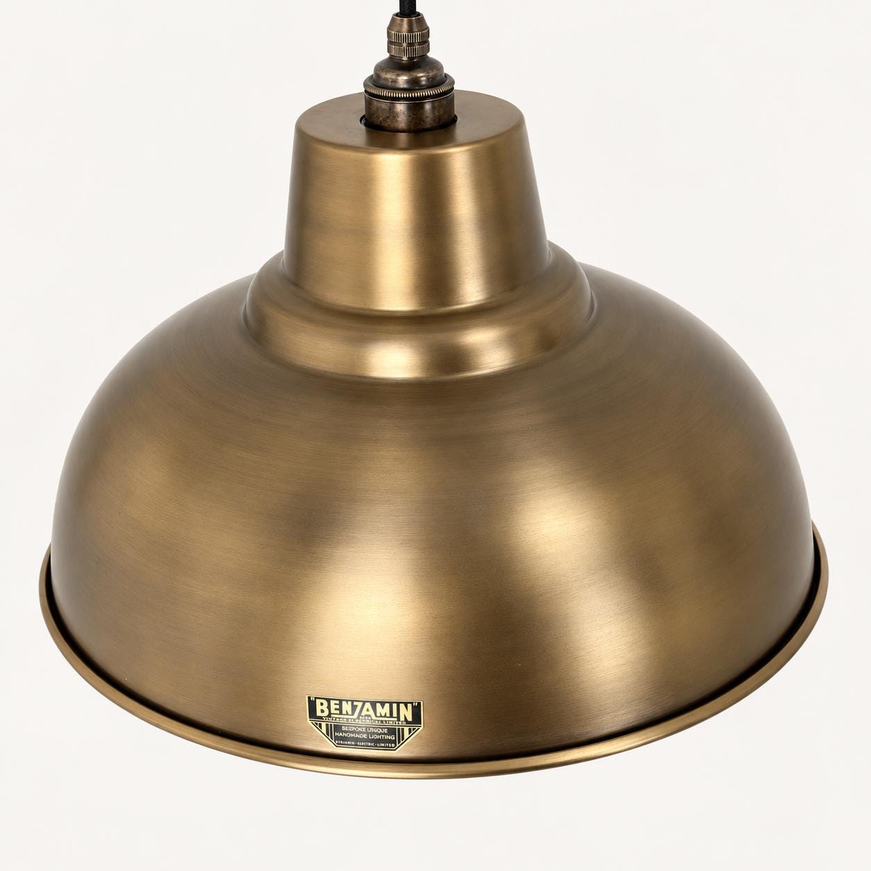 Salthouse XL Antique Brass Dome Lampshade Pendant Light 14.5 Inch
