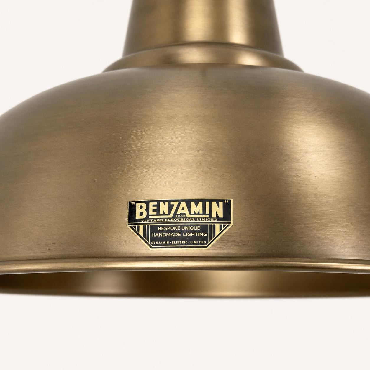 Salthouse XL Antique Brass Dome Lampshade Pendant Light 14.5 Inch