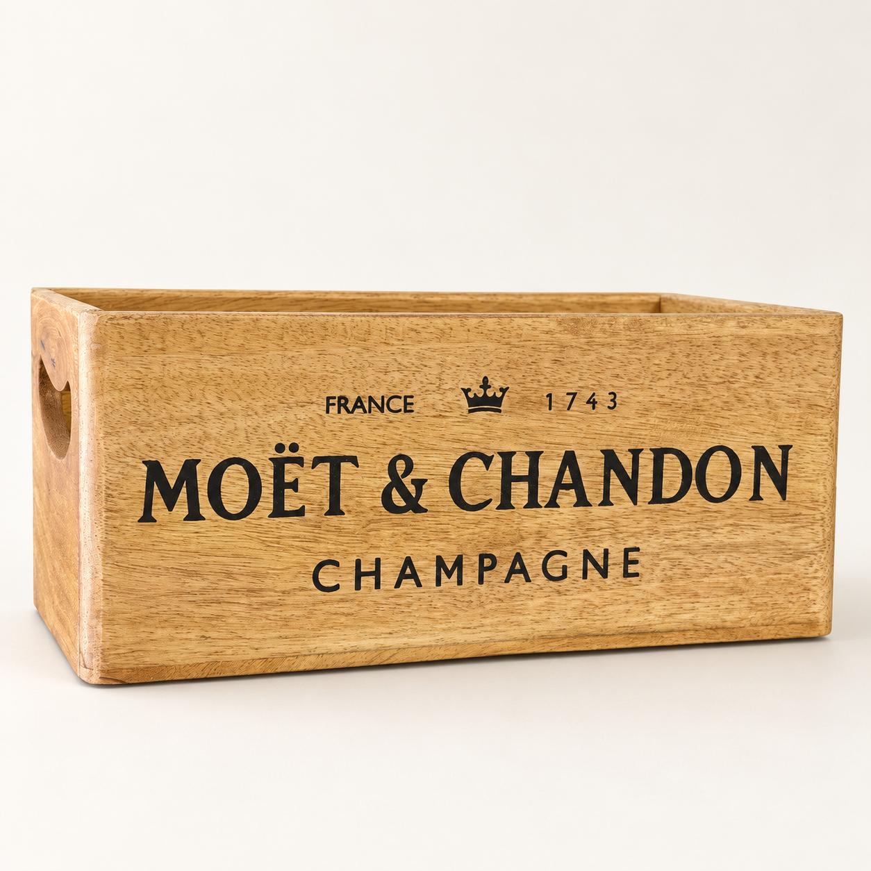 Storage Wooden Boxes Champagne Crates Natural Finish