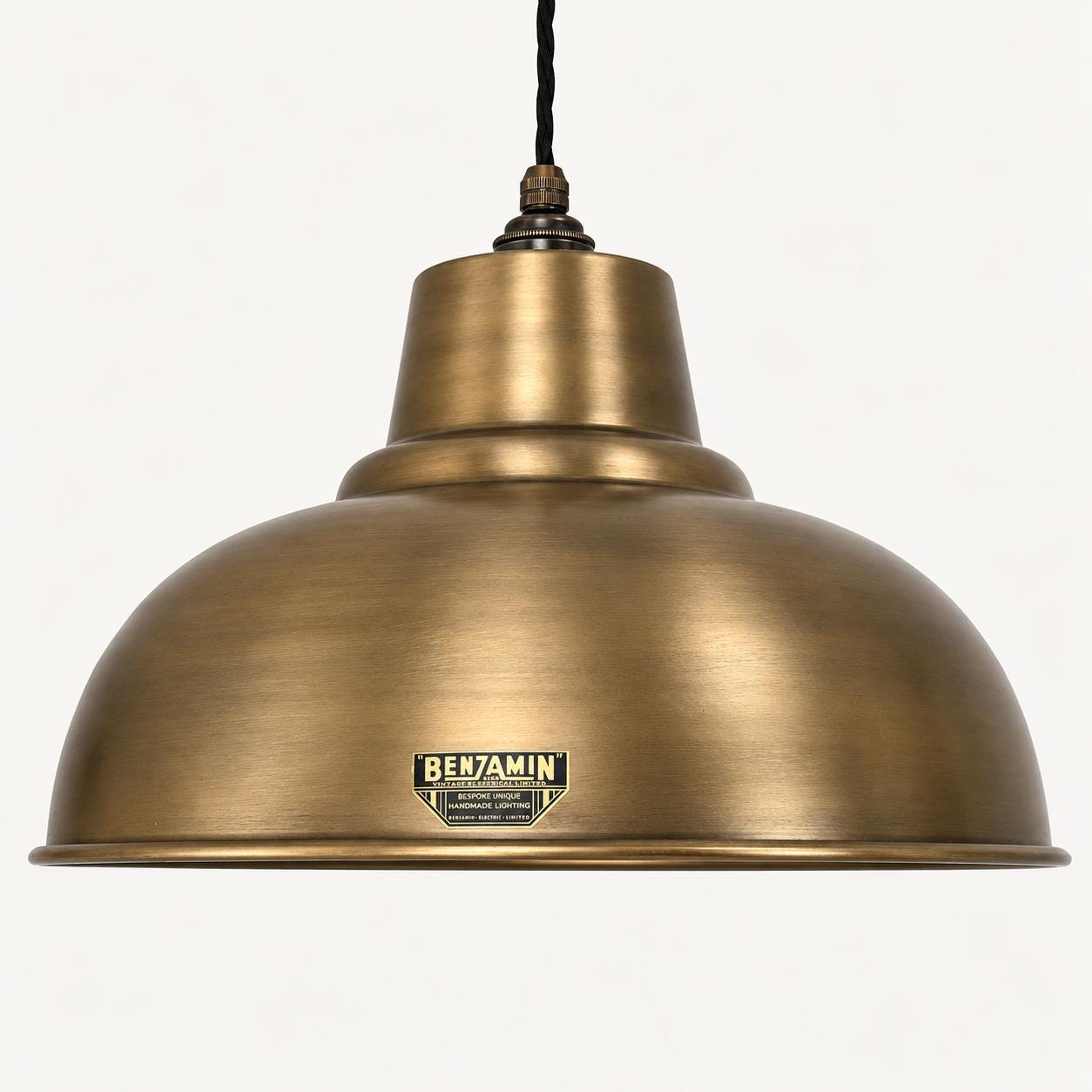 Salthouse XL Antique Brass Dome Lampshade Pendant Light 14.5 Inch