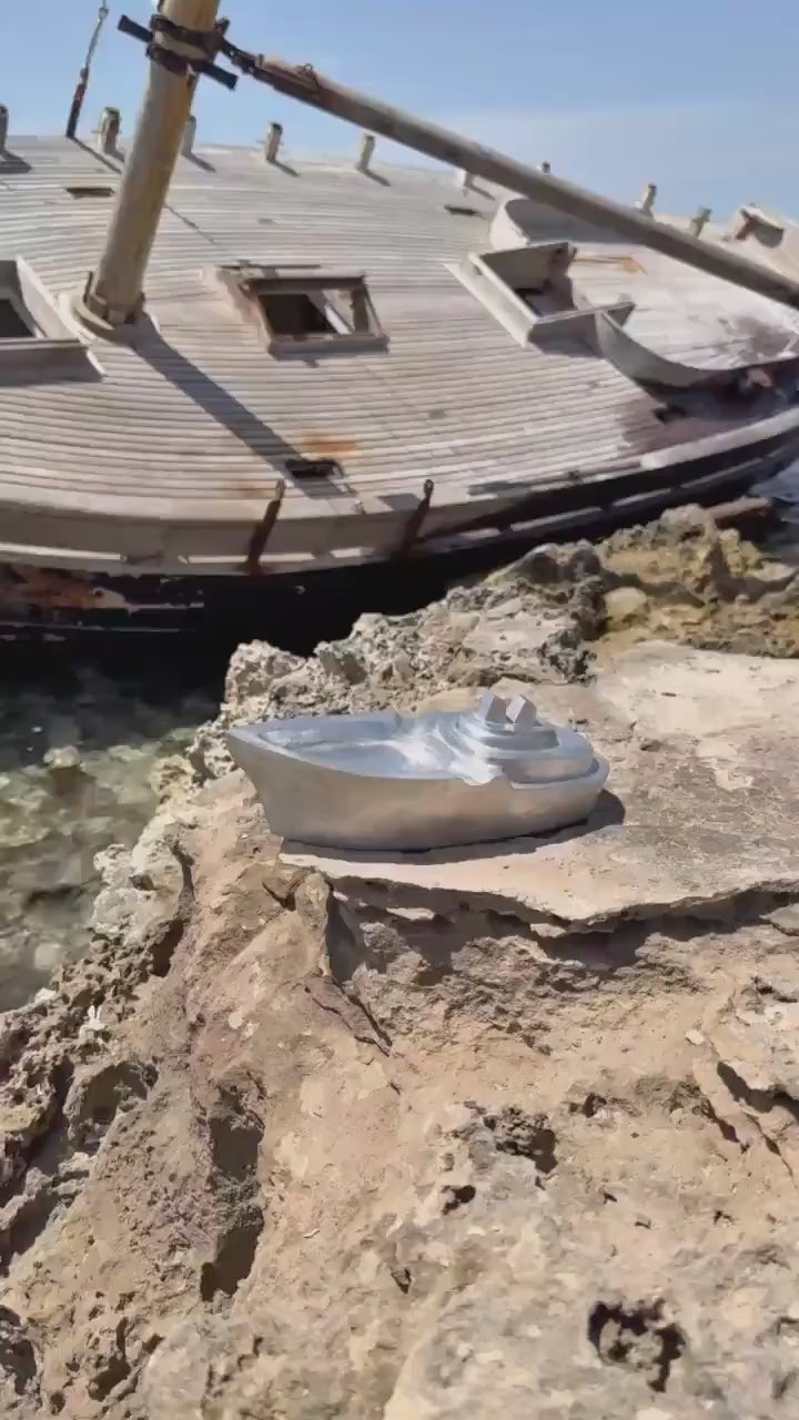 Nautical Cast Aluminium Boat Ashtray | Yacht & Bar Decor