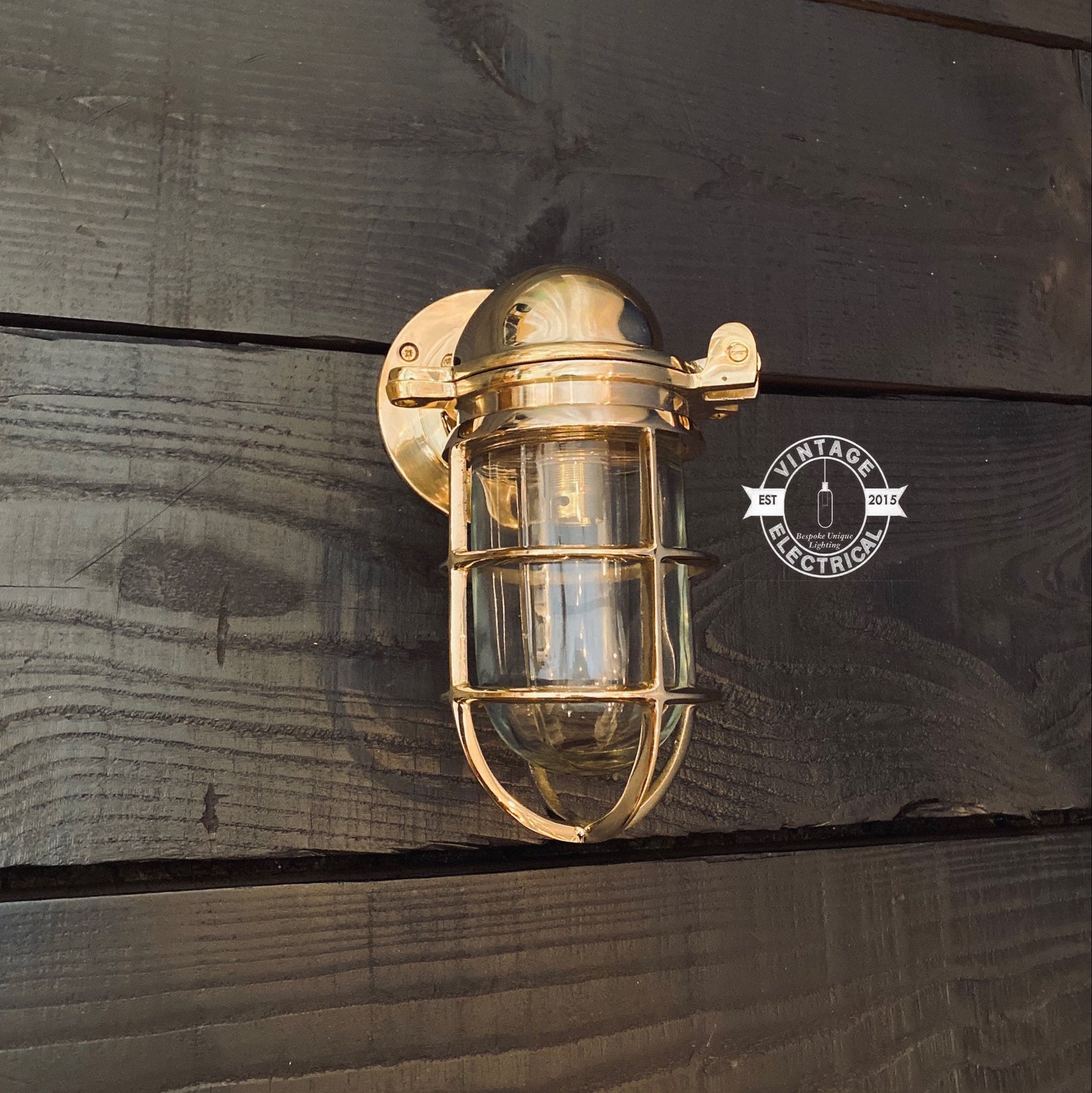 Happisburgh ~ Solid Brass Sconce Swan Neck Industrial Cargo Ship Marine Outdoor Light Bulkhead Hand Crafted Wall Light Nautical Passage Way