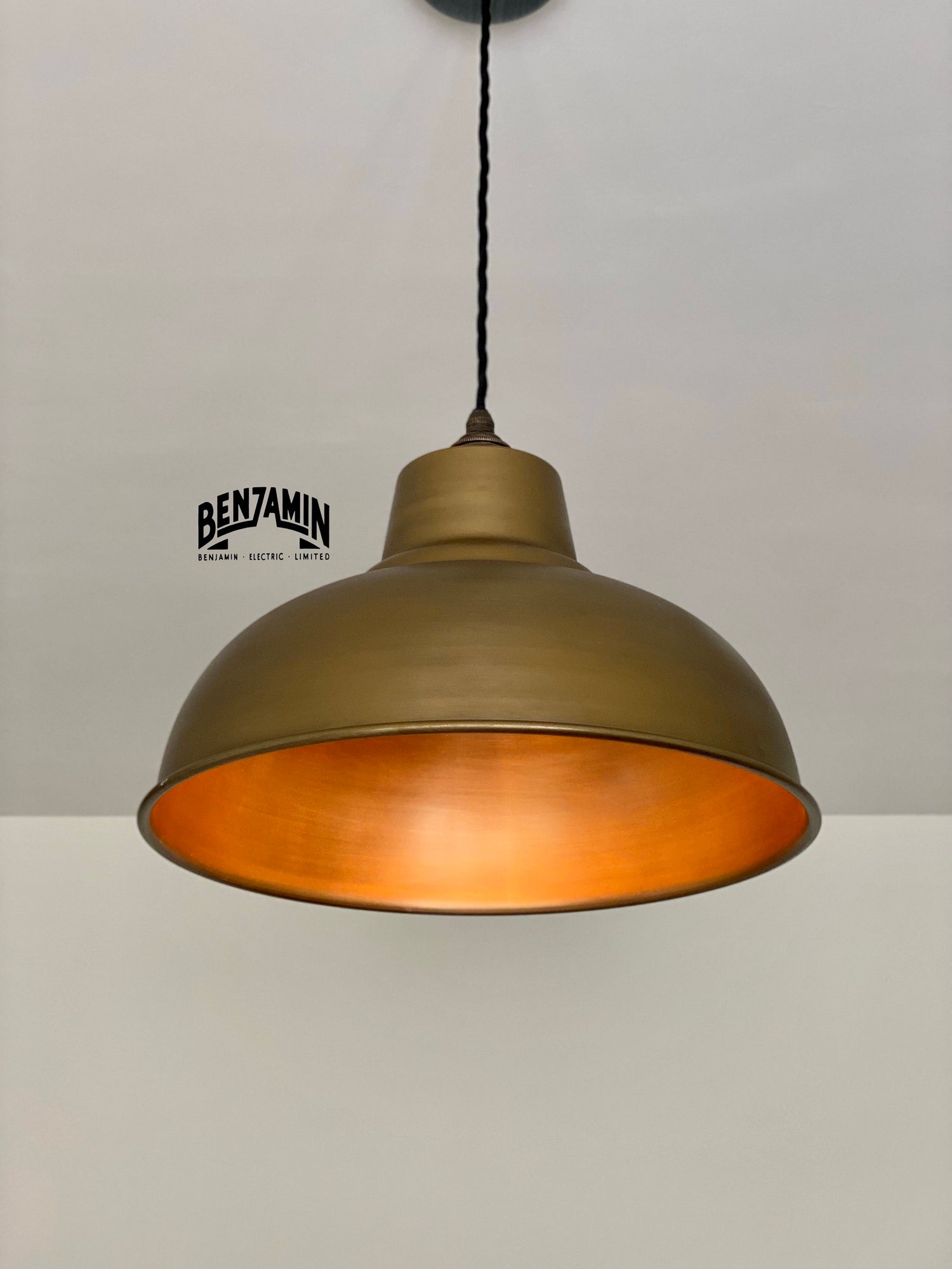 Salthouse XL ~ Antique Brass Industrial factory shade light ceiling dining room kitchen table vintage filament lamps pendant 14.5 Inch