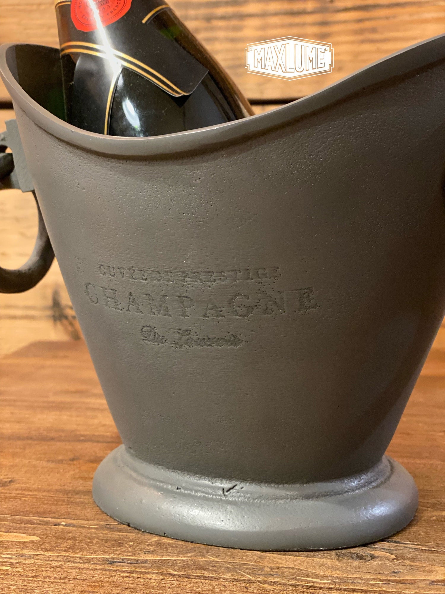 Maxlume ~ Great Gatsby ~ Solid Cast Engraved Champagne Ice Bucket