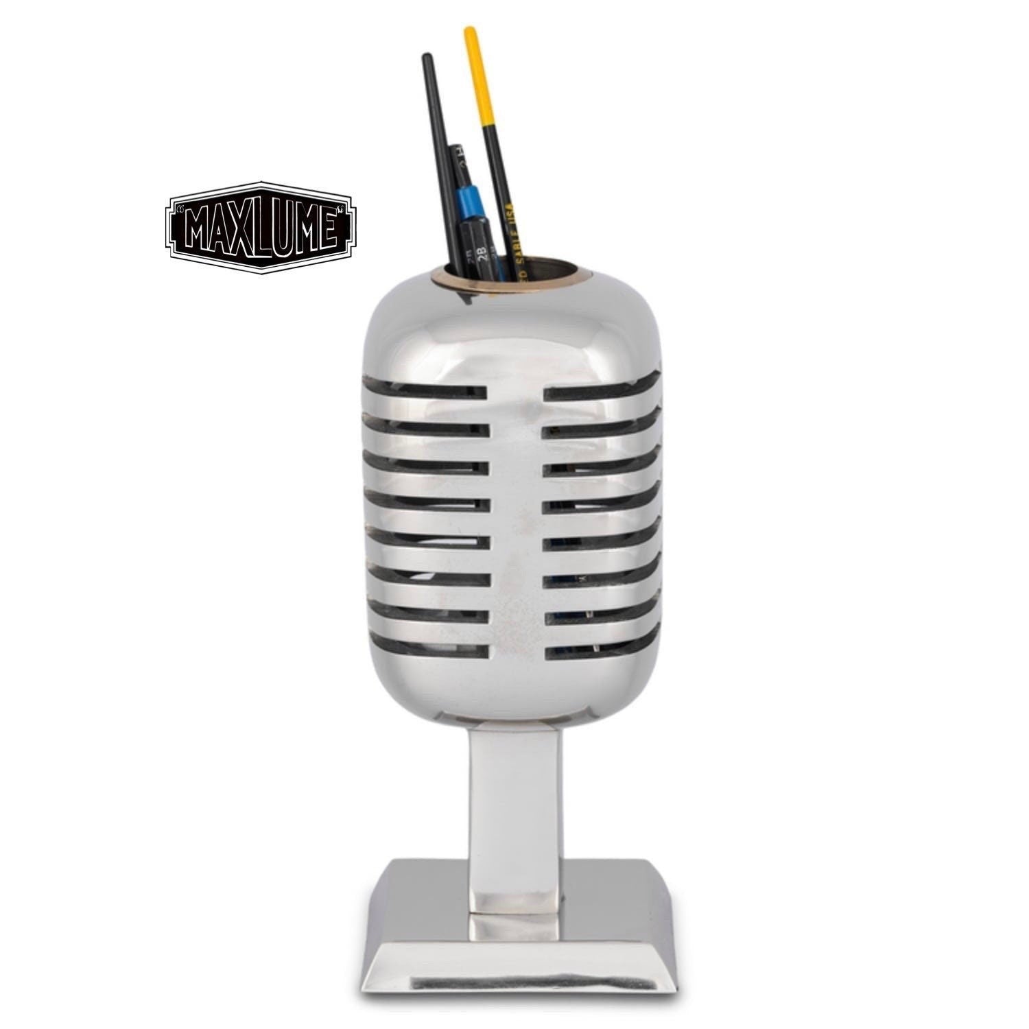 Maxlume - Vintage Microphone Pencil Stand Holder Retro Mic