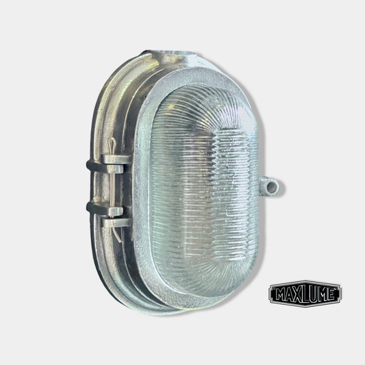Ranworth ~ Solid Cast Bulkhead Industrial Wall Light | Ceiling Bathroom | Outdoor Garden | Vintage 1 x Edison Filament Bulb