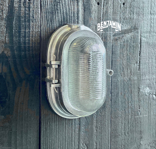 Ranworth ~ Solid Cast Bulkhead Industrial Wall Light | Ceiling Bathroom | Outdoor Garden | Vintage 1 x Edison Filament Bulb
