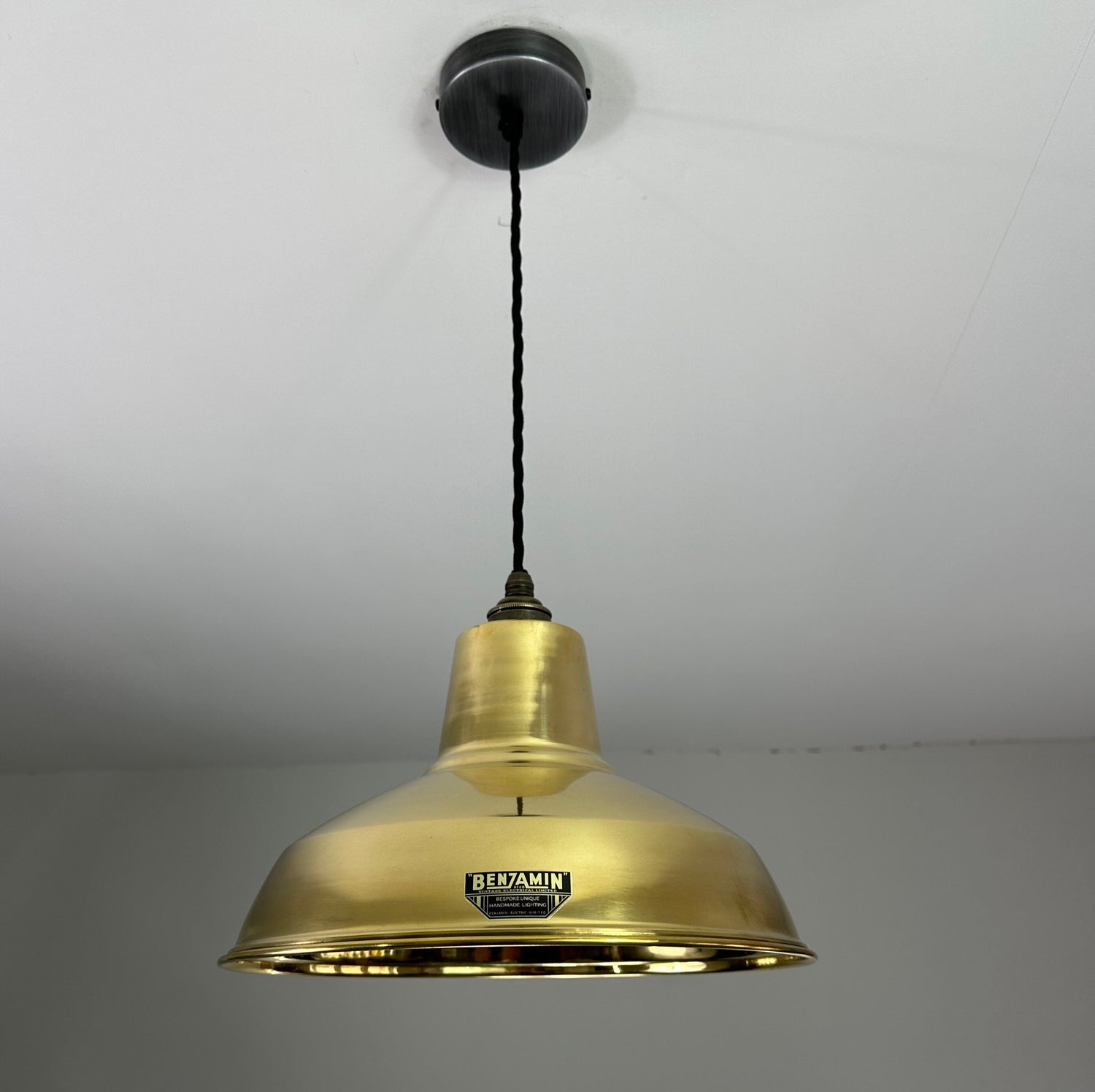 Filby ~ Genuine Solid Brass Reflector Shade Pendant Set Light | 12.5 Inch