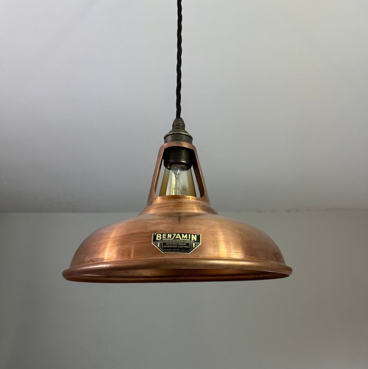 Cawston Antique Copper Shade 1932 Design Pendant Set Light Ceiling