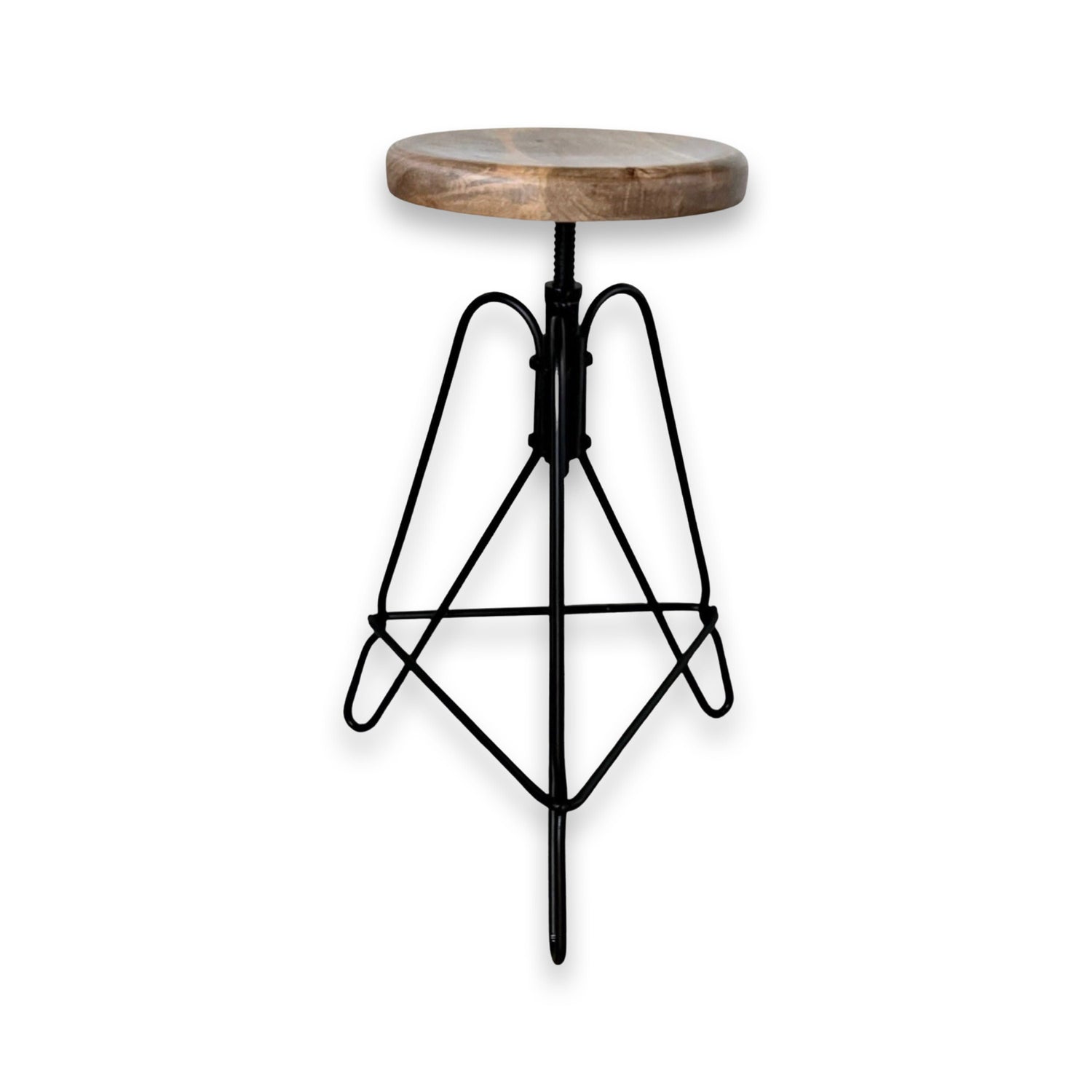 Maxlume Industrial Solid Bar Stool Wood Base Vintage Style Solid